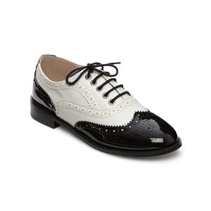 Monroe & Main Wingtip Spectator Two-Tone Patent Leather Saddle Oxford Ladies 11M